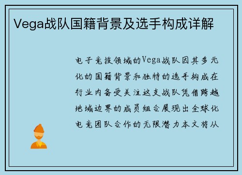 Vega战队国籍背景及选手构成详解